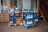 Griffroller mit Boden, 250 kg Traglast, 605 x 500 mm, blau