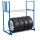 Reifenregal mit 2 Etagen, 300 kg Traglast, 1145 x 395 mm, blau