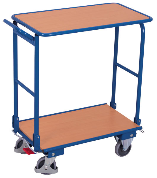 Klappb&uuml;gelwagen mit 2 Etagen, 150 kg Traglast, 720 x 450 mm, blau