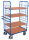 Etagenwagen hoch mit Totmannbremse, 500 kg Traglast, 1000 x 700 mm, blau