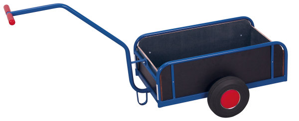 Handwagen mit Bordwand, 400 kg Traglast, 805 x 535 mm, blau