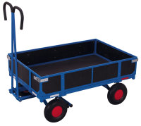 Handpritschenwagen mit Bordwand, 700 kg Traglast, 985 x 680 mm, blau
