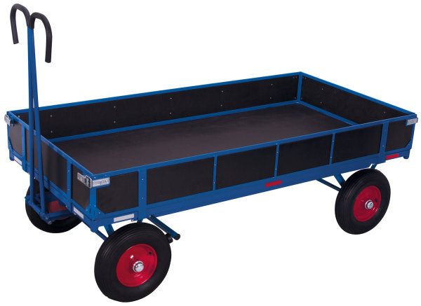 Handpritschenwagen mit Bordwand, 1000 kg Traglast, 1185 x 780 mm, blau