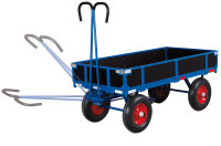 Handpritschenwagen mit Bordwand, 1000 kg Traglast, 1585 x 780 mm, blau