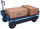 Handpritschenwagen mit Bordwand, 1000 kg Traglast, 1585 x 780 mm, blau