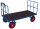 Handpritschenwagen mit 2 Rohrgitterw&auml;nden, 1000 kg Traglast, 1540 x 800 mm, blau