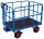 Handpritschenwagen mit 4 Rohrgitterw&auml;nden, 700 kg Traglast, 940 x 640 mm, blau