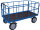 Handpritschenwagen mit 4 Rohrgitterw&auml;nden, 1000 kg Traglast, 1540 x 740 mm, blau