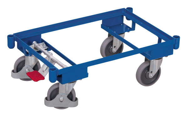 Euro-System-Roller mit Eckh&uuml;lsen, 250 kg Traglast, 605 x 410 mm, blau
