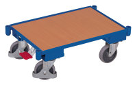 Euro-System-Roller mit Boden und Eckhülsen, 250 kg Traglast, 605 x 410 mm, blau