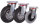 Lenkrolle mit Luftreifen, 230 x 65 mm, schwarz, Lenkrolle mit Stahl-Felge, alusilber, Rollenlager, Luftbereif., 230x65mm-schwarz-Rille-2PR