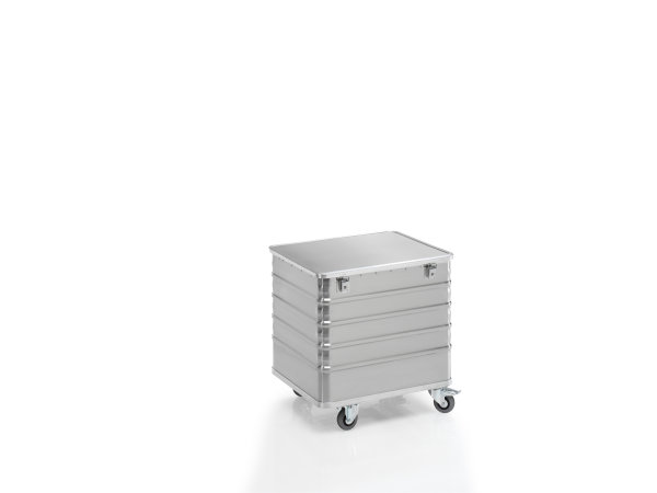 Transportwagen mit Deckel und geschlossenen W&auml;nden, G&reg;-TRANS D 3008 / 235 B, 700x550x580 mm, Tragkraft 200 kg, aus Aluminium