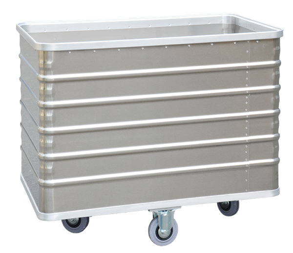 Transportwagen mit geschlossenen W&auml;nden, G&reg;-TRANS D 3008 / 415 A                    , 1000x640x650 mm, Tragkraft 250 kg, aus Aluminium