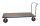 Extra gro&szlig;er&nbsp;Plattformwagen, 2000 x 1000 mm, 500 kg Tragf&auml;higkeit, Blau / MDF, braun, luftbereift