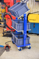 Kistenwagen, 3 Ebenen, 800x415x1100 mm, 150 kg Tragf&auml;higkeit, Blau
