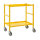 Tischwagen, 2 Ebenen, 625 x 414 mm, 150 kg Tragf&auml;higkeit, Gelb, ohne Bremsen