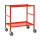 Tischwagen, 2 Ebenen, 625 x 414 mm, 150 kg Tragf&auml;higkeit, Rot, ohne Bremsen