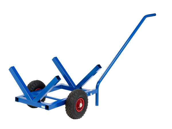 Langgutwagen, 1600x600x750 mm, 200 kg Tragf&auml;higkeit, mit unplattbaren R&auml;dern, Blau