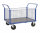 Kofferwagen, 1366x800x1020 mm, 500 kg Tragf&auml;higkeit, Blau / MDF, braun, ohne Bremsen