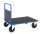 Plattformwagen, 1 Ebenen, 1200x800x900 mm, 500 kg Tragf&auml;higkeit, Blau / MDF, braun, mit Bremsen