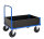 Kofferwagen, 1 Ebenen, 1000x700x900 mm, 500 kg Tragf&auml;higkeit, MDF, braun / Blau, ohne Bremsen