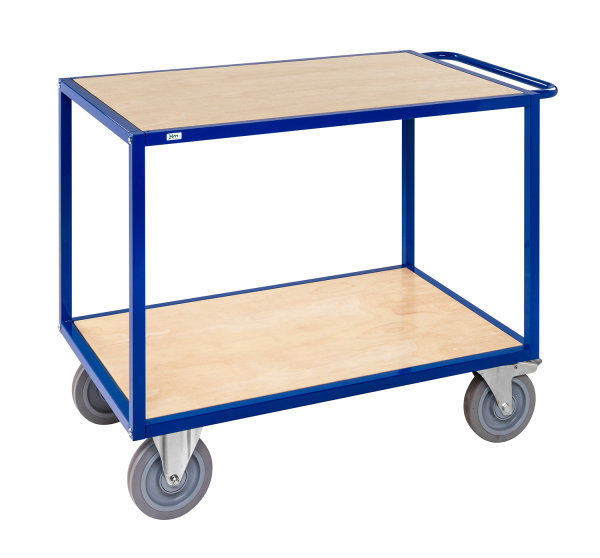 Tischwagen, 2 Ebenen, 1080 x 680 mm, 1200 kg Tragf&auml;higkeit, Blau