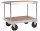 Tischwagen, 994 x 700 mm, 800 kg Tragf&auml;higkeit, Verzinkt / MDF, braun, ohne Bremsen