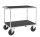 Tischwagen, 2 Ebenen, 1000 x 700 mm, 500 kg Tragf&auml;higkeit, Verzinkt / MDF, braun, mit Bremsen