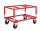 Palettenwagen 1200x100, 1200x1000x655 mm, 800 kg Tragf&auml;higkeit, Rot, mit Bremsen