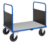 Plattformwagen, 1 Ebenen, 1000x700x900 mm, 500 kg Tragfähigkeit, Blau / Verzinkt, ohne Bremsen