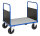 Plattformwagen, 1 Ebenen, 1200x800x900 mm, 500 kg Tragf&auml;higkeit, Blau / Verzinkt, mit Bremsen
