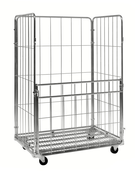 Rollcontainer 4 Seiten, 1200x800x1800 mm, 400 kg Tragf&auml;higkeit, Verzinkt