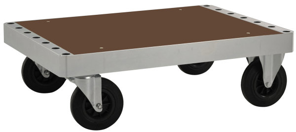 Schwerlast Plattformwagen, 800 kg Tragf&auml;higkeit, Verzinkt / MDF, braun, verschiedene Gr&ouml;&szlig;en