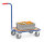 Griffroller 1161 - Holzboden, 600 x 500  mm, 250 kg Tragf&auml;higkeit, Blau, mit Bremse