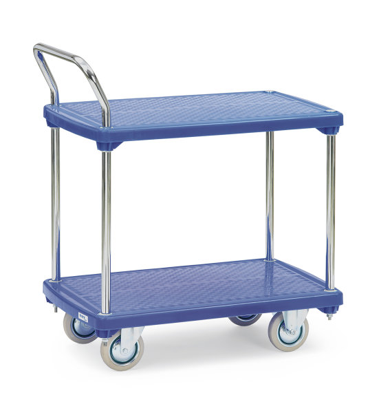 Kunststoffplattenwagen 3132, 810 x 500  mm, 200 kg Tragf&auml;higkeit, Silber, mit Bremse