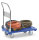 Kunststoffplattenwagen 3132, 810 x 500  mm, 200 kg Tragf&auml;higkeit, Silber, mit Bremse