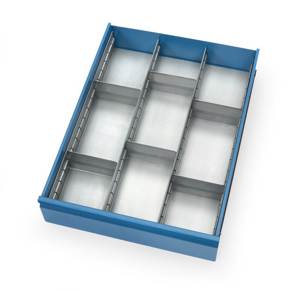 Schubladen-Einteilungs-Set , Silber, mit Bremse, f&uuml;r Einzel-Schubladen