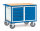 Tischwagen 2476, 1 Ebenen, 1050 x 700  mm, 600 kg Tragf&auml;higkeit, Grau, mit Bremse