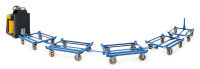 Paletten-Fahrgestell 22601 als Routenzug, 1210 x 810  mm, 1000 kg Tragf&auml;higkeit, Blau, mit Bremse