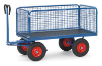 Handpritschenwagen 6434L mit Zugöse, 1200 x 800  mm, 1000 kg Tragfähigkeit, Blau, luftbereift
