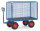 Handpritschenwagen 6445L mit Zug&ouml;se, 1600 x 900  mm, 1000 kg Tragf&auml;higkeit, Blau, luftbereift