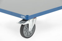 Ladefläche mit Hart-PVC-Platte - Mehrpreis -, Blau, mit Bremse, Mehrpreis, 1000 x 700 mm