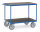 Tischwagen 2400 mit wasserfesten Plattformen, 2 Ebenen, 850 x 500  mm, 500 kg Tragf&auml;higkeit, Blau, mit Bremse