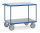 Tischwagen 2400 mit Hart-PVC-Plattformen, 2 Ebenen, 850 x 500  mm, 500 kg Tragf&auml;higkeit, Blau, mit Bremse