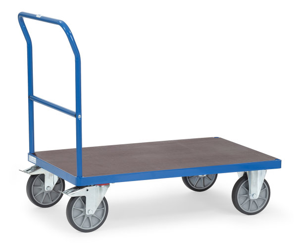 Schiebeb&uuml;gelwagen 2502 mit wasserfester Plattform, 1000 x 700  mm, 600 kg Tragf&auml;higkeit, Blau, mit Bremse