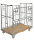 Rollcontainer mit Holzboden, 1200x800x1420 mm, 500 kg Tragf&auml;higkeit, Verzinkt / Birkenholz