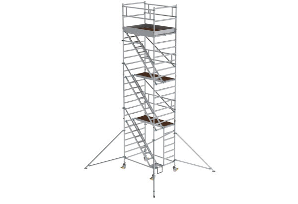 Rollger&uuml;st 1,35x1,80 m mit Schr&auml;gaufstiegen &amp; Ausleger Plattformh&ouml;he 6,35 m