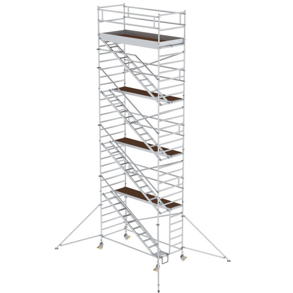 Rollger&uuml;st 1,35x3,0 m mit Schr&auml;gaufstiegen &amp; Ausleger Plattformh&ouml;he 8,35 m