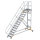 Plattformtreppe 45&deg; fahrbar Stufenbreite 600 mm 14 Stufen Aluminium geriffelt