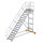 Plattformtreppe 45&deg; fahrbar Stufenbreite 800 mm 16 Stufen Aluminium geriffelt